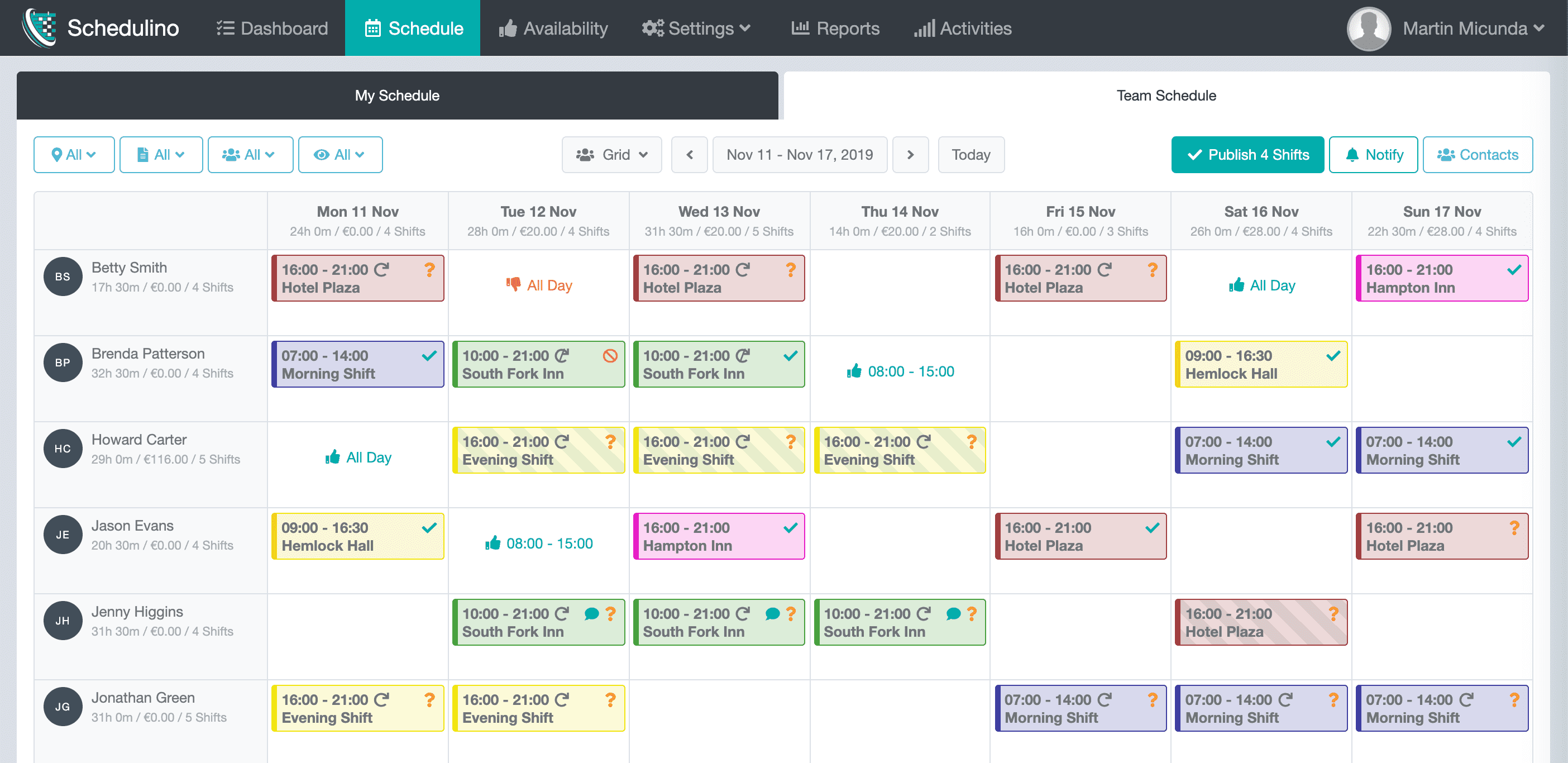 Schedulino SaaS application